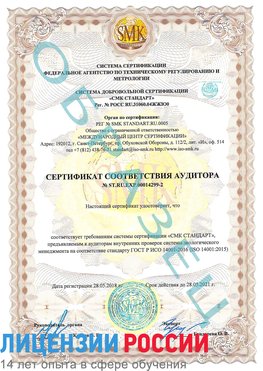 Образец сертификата соответствия аудитора Образец сертификата соответствия аудитора №ST.RU.EXP.00014299-2 Видное Сертификат ISO 14001